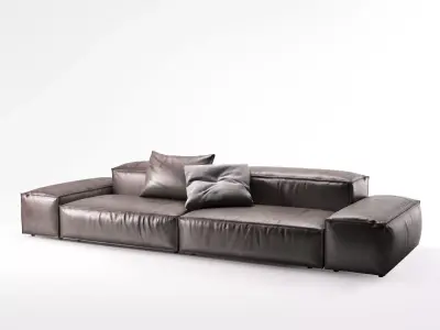 E A seater sofa leather 3D model