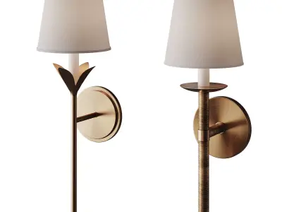  Olive Leaf Stem And Demske Sconce 3D model