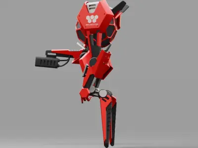 HEXA MOSQUITO DROID  rigged character 3D model