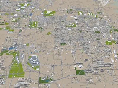 Rogers Arkansas USA 30km Low-poly 3D model