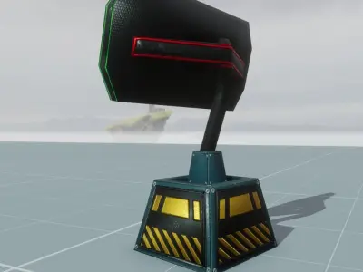 Sci Fi Futuristic Screen and Display Low-poly 3D model