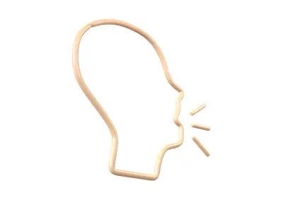 Neon Speaking Head v1 003 Low-poly 3D model