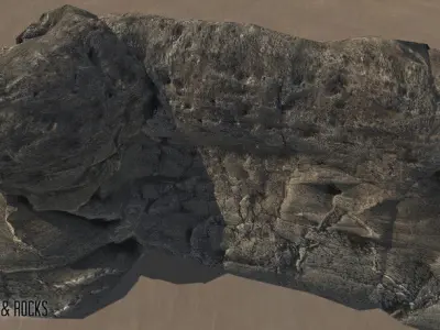 Natural Desert Cliffs - Modular Rocks Low-poly 3D model