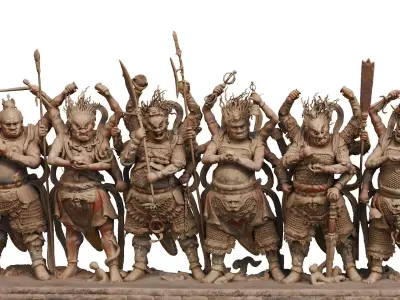 Deity Statue Sculpture14 3D model