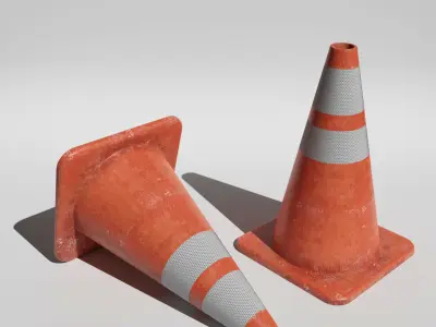 Traffic Cone Low-poly 3D model