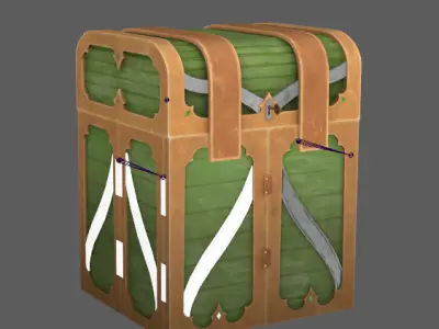 apothecary chest Alchemy herbs Storage Box medicine powder Low-poly 3D model