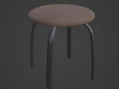 Steel Stool F 03 3D model