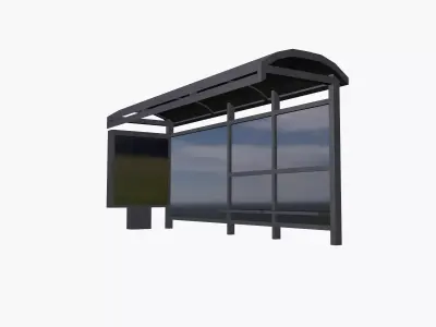 Bus Station Low-poly 3D model