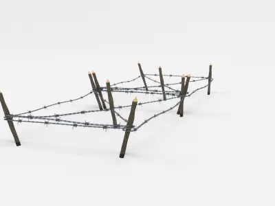 Low Poly Barb Wire Obstacle Low-poly 3D model