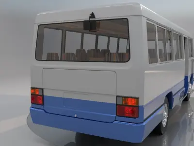 Toyota Coaster HZ830L 1982 to 1991 High poly 3D model