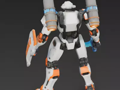 Titan Vanguard Assault Mech 3D Model Low-poly 3D model