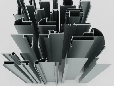 Collection of Aluminium Profiles for Doors 3D model