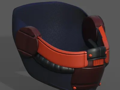 Gas mask respirator scifi futuristic 3d  Low-poly 3D model