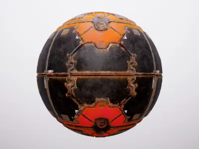 PBR Sci-Fi Spaceship Texture 24 Low-poly 3D model