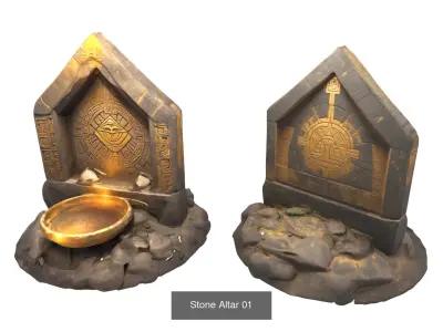 stone altars 32 items 3D Model Pack