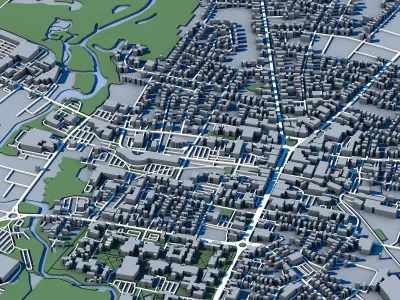 Keene Cityscape New Hampshire USA American Architecture 3D model