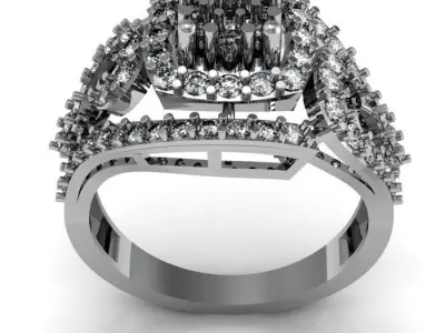 diamond ring 3D print model 91