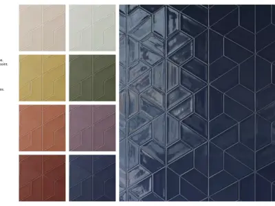  Trapezoid Tile in 3d-cube Layout Texture