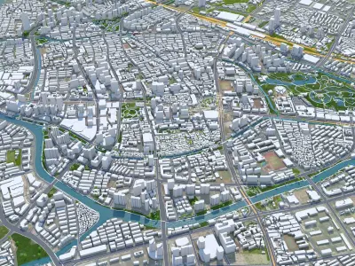 Changzhou Jiangsu China 75km Low-poly 3D model