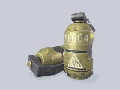Scifi grenade Low-poly 3D model