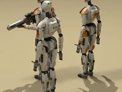 Sci-fi droid 3D model