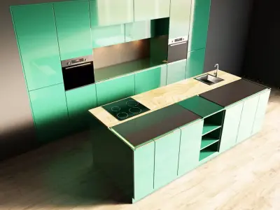 63-Kitchen3 glossy 6 3D model