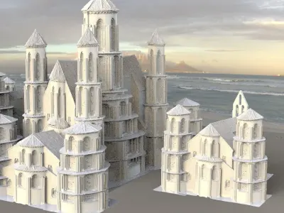 Medieval Spanish fantasy City collection 1 3D model
