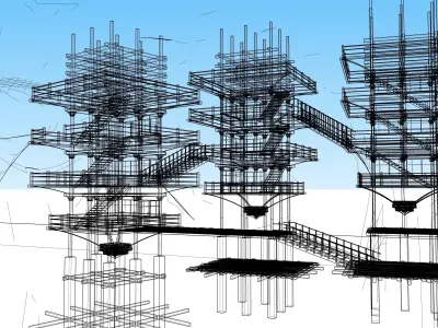 Reverse Pagodas 3D model