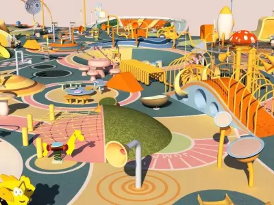 Park Outdoor Childrens Playground Low-poly 3D model