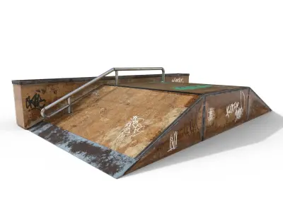 SK8 Ramp Rail PBR Textures Low-poly 3D model