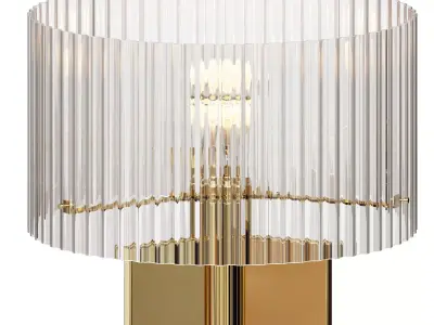 Tischlampe Emmi mit Riffelglas 3D model