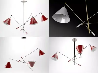 Sinatra chandelier with three lamps 3D model