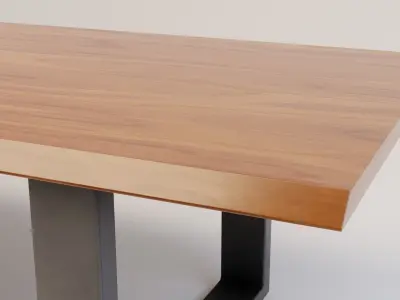 Wooden Walnut Designer Coffee Table Low-poly 3D model