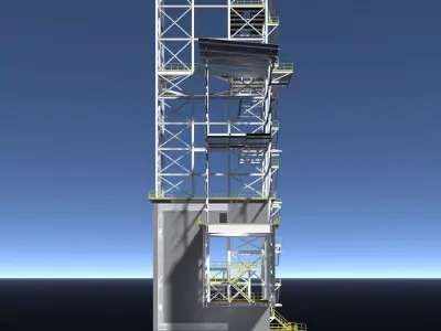 Industrial building in section cut 26i03 3D model