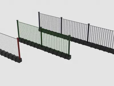 Iron Fence Low-poly 3D model