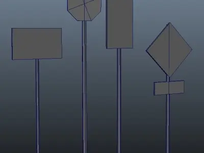 Street Sign Low-poly 3D model
