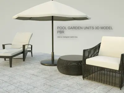  Pool garden units 3d model pack 3D model