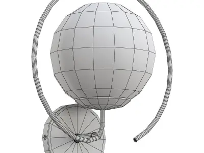 bra-st-luce-galio-sl418-401-01 wall light with glass globe 3D model