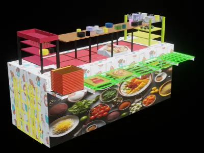 Canteen Equipment Low-poly 3D model