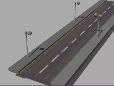 simpleroad model  no copyright  ready for your game Low-poly 3D model
