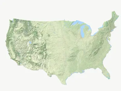  USA sat and topo with Alaska, Hawai detailed relief PBR map environment 