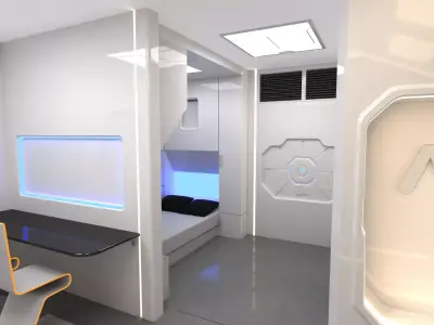 Modular SCI-FI Interior Serie B Bed-Room 3D model