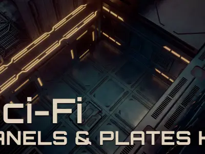 Sci-Fi Modular Industrial Panels and Plates Kit 3D model