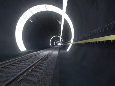 Tunnel Subway Cinematic Sci-Fi Hyperloop Realistic 3D model