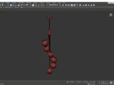 SHIRLEY chandelier with balls hanging from it Low-poly 3D model