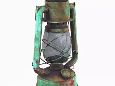 Old Green Lantern PBR Textures Low-poly 3D model