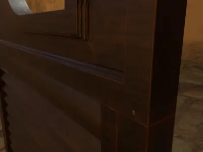 Photo realistic Old wild west tavern bar swing flap doors 3D model