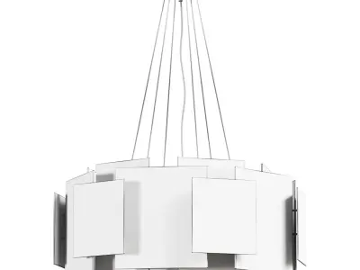 Gerard M pendant chandelier in black and gold color 3D model