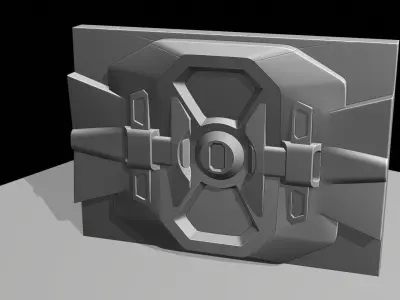 SciFi Door Low-poly 3D model purchase