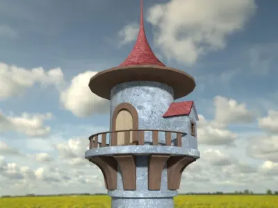 Fairy Tower Free low-poly 3D model